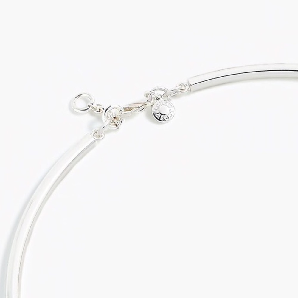 NWT J. CREW Simple Silver Collar Necklace - Picture 3 of 3